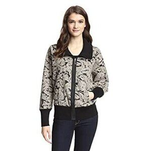 NIC+ZOE Black and Gray Bomber Jacket